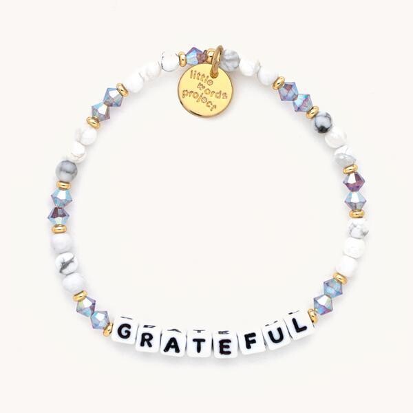 Little Words Project White GRATEFUL Bracelet
