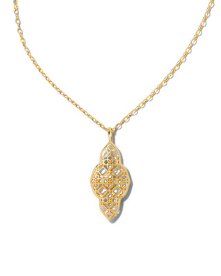 Kendra Scott Abbie Long Pendant Necklace in Gold