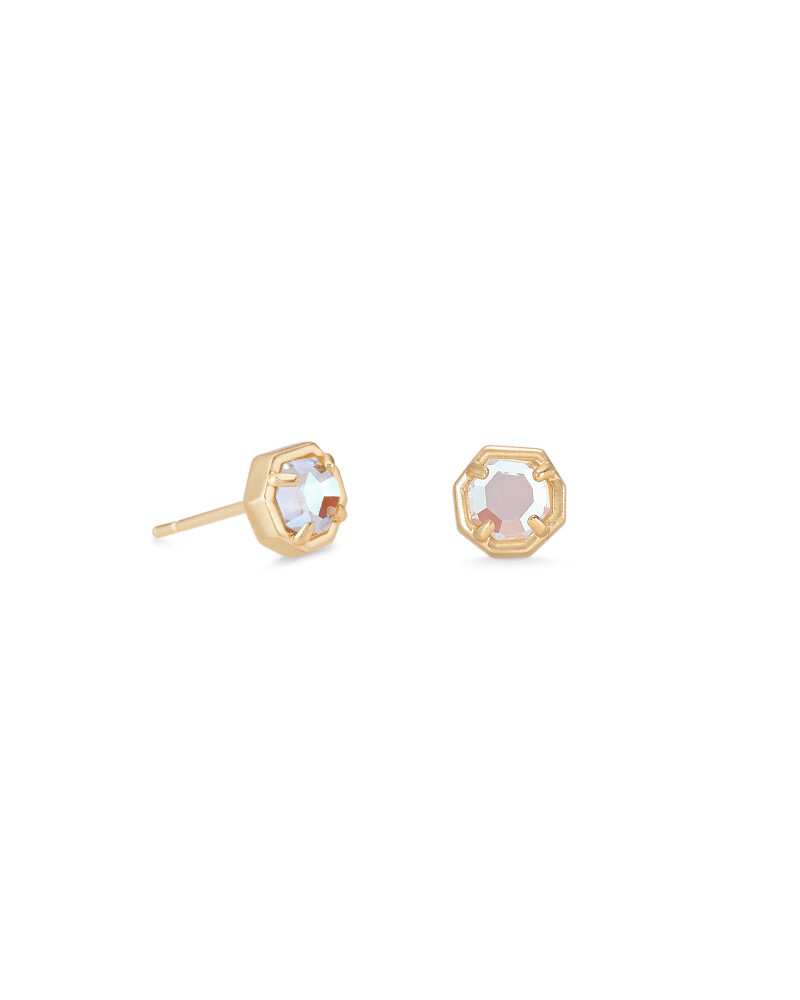 Kendra Scott Nola Gold Stud Earrings in Dichroic Glass