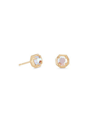Kendra Scott Nola Stud Earrings in Gold/Dichroic Glass