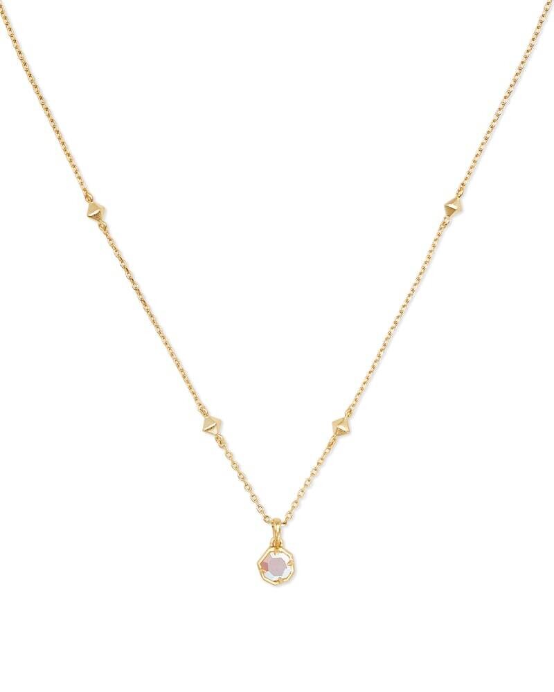 Kendra Scott Nola Gold Pendant Necklace in Dichroic Glass