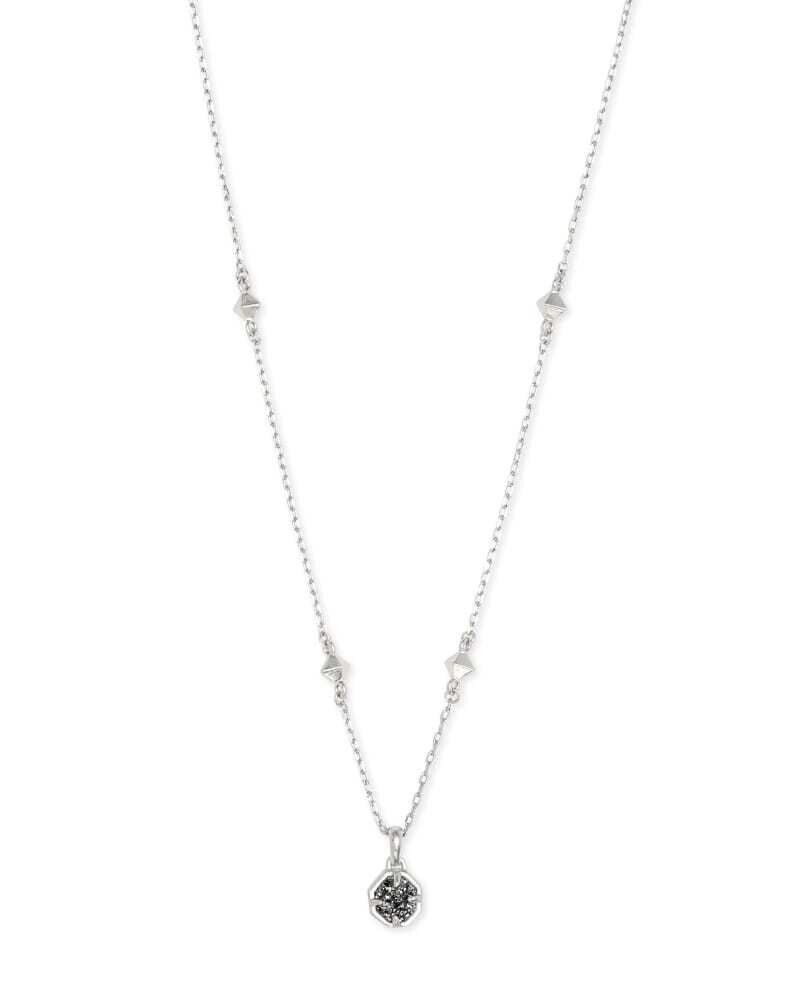 Kendra Scott Nola Silver Pendant Necklace in Platinum Drusy
