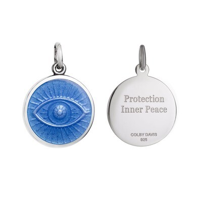 Colby Davis Evil Eye Necklace, Small/French Blue