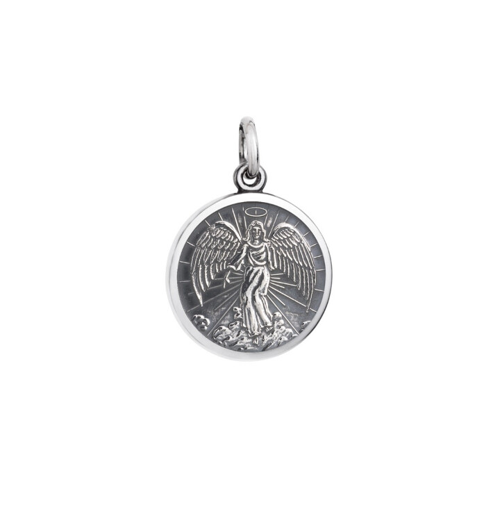 Colby Davis Angel Necklace, Small/Oxidized Silver