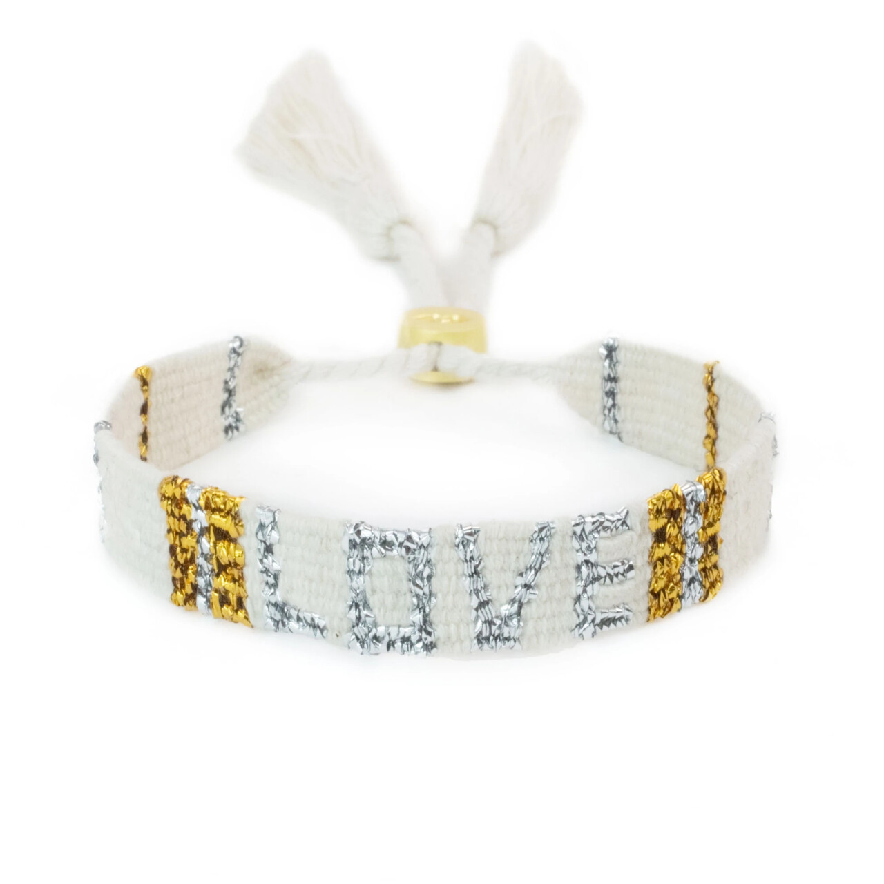 Love is Project Atitlan Love Bracelet - White/Gold