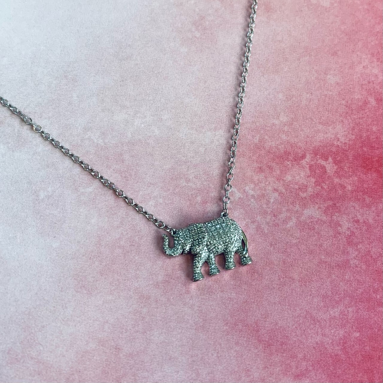 Ella Stein Trunk Up Elephant Necklace (Silver)