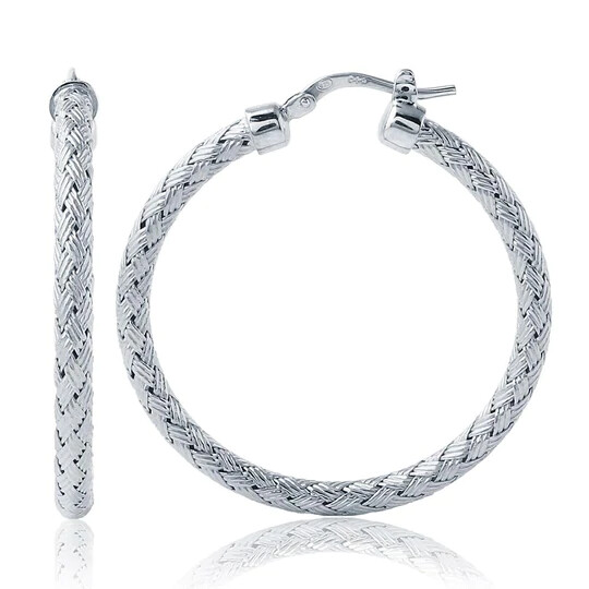 Charles Garnier Ashlyn 3mm Round Hoop Earrings, Silver