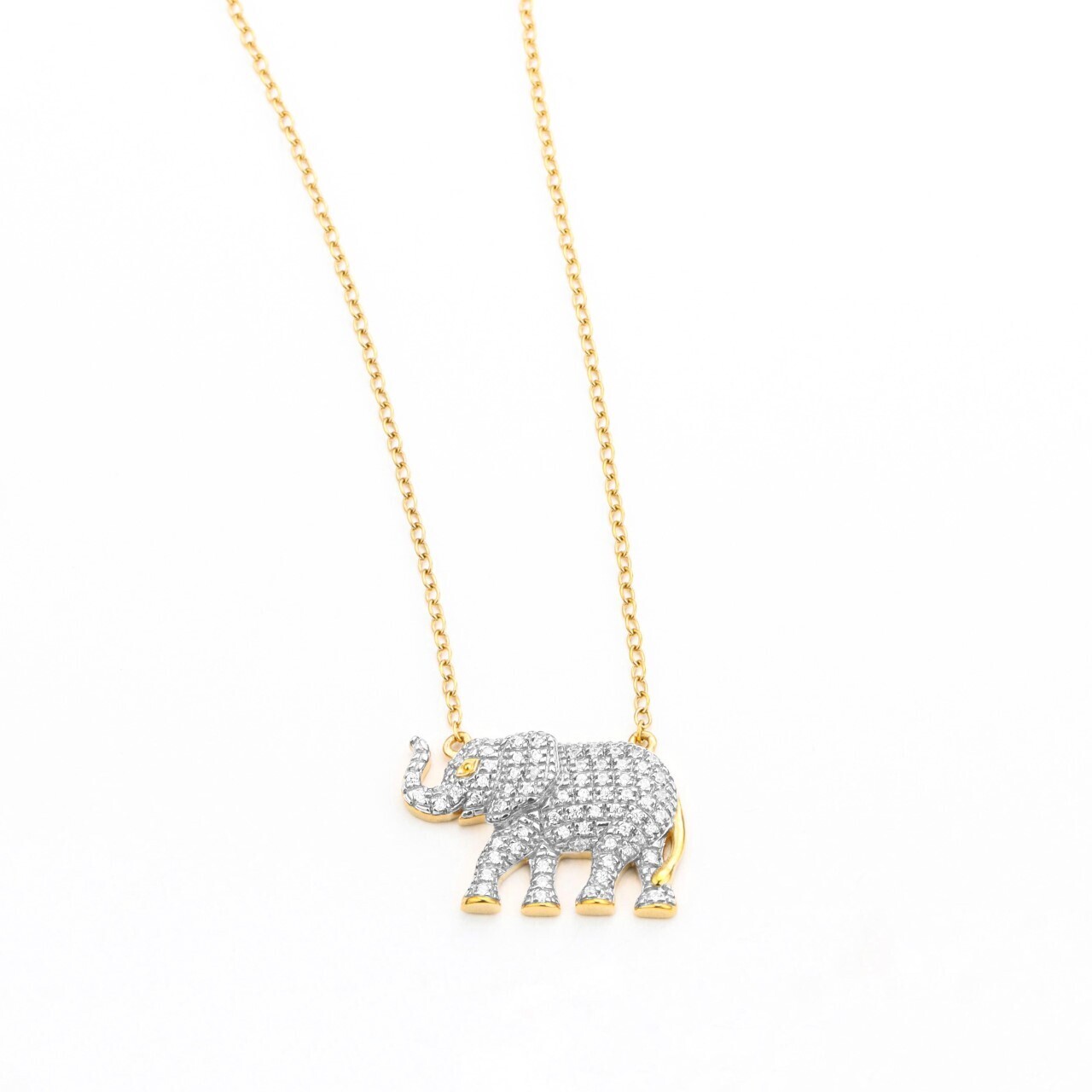 Ella Stein Trunk Up Elephant Necklace (Gold)