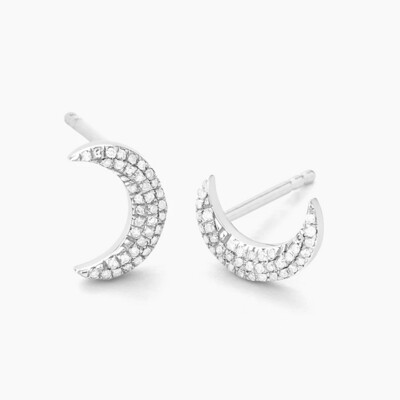 Ella Stein Mini Moons Earrings (Silver)