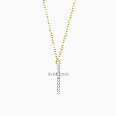 Ella Stein Believe Cross Necklace (Gold)