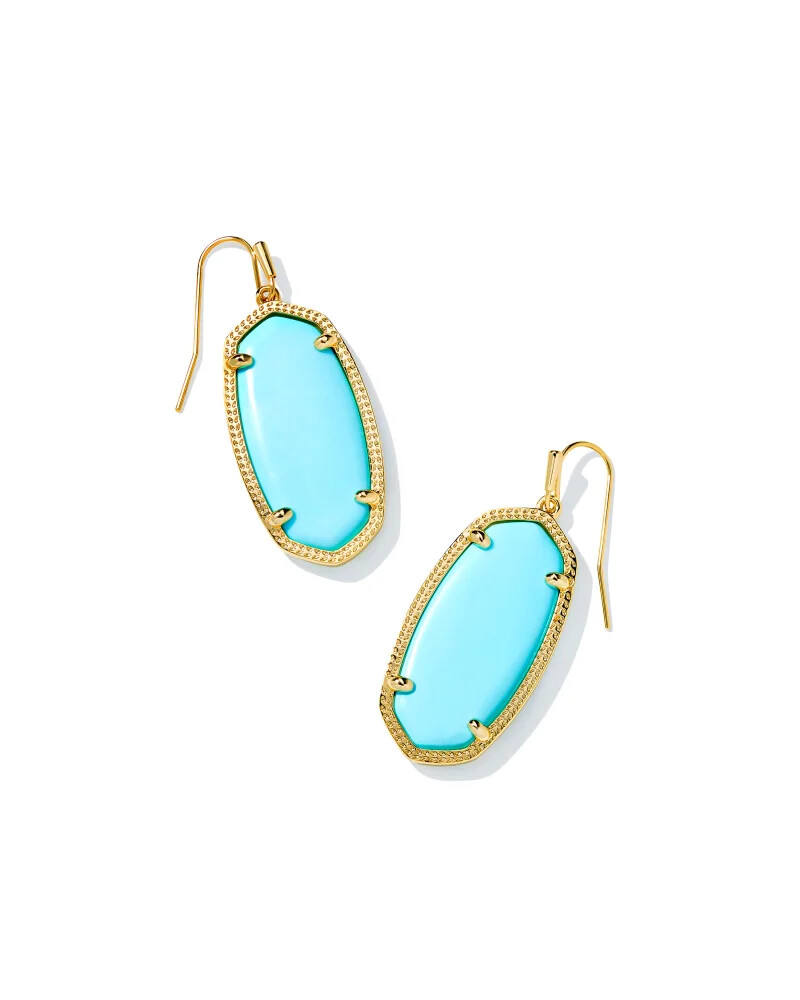 Kendra Scott Elle Gold Drop Earrings in Light Blue