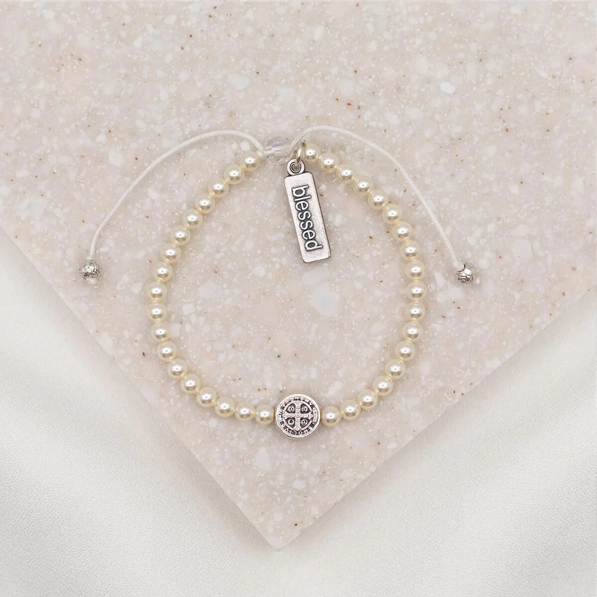 MSMH Pearl Birthday Blessing Bracelet (Silver)