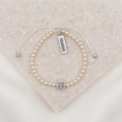 MSMH Birthday Blessing Bracelet (Pearl/Silver)