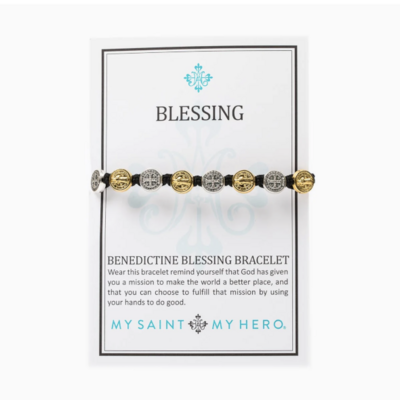 MSMH Benedictine Blessing Bracelet (Mixed Metal/Sage)