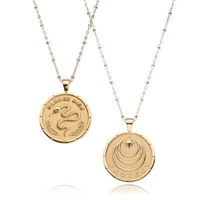 Jane Win Original PROTECT Coin Pendant with Satellite Chain