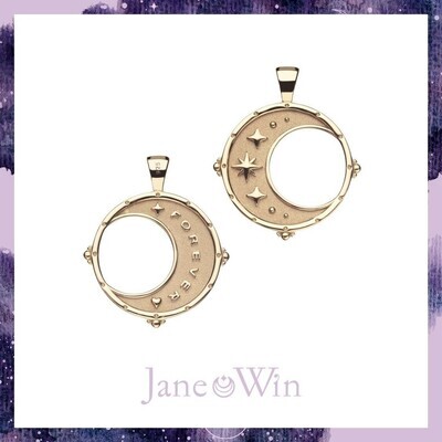 Jane Win Forever Moon and Back Coin Pendant