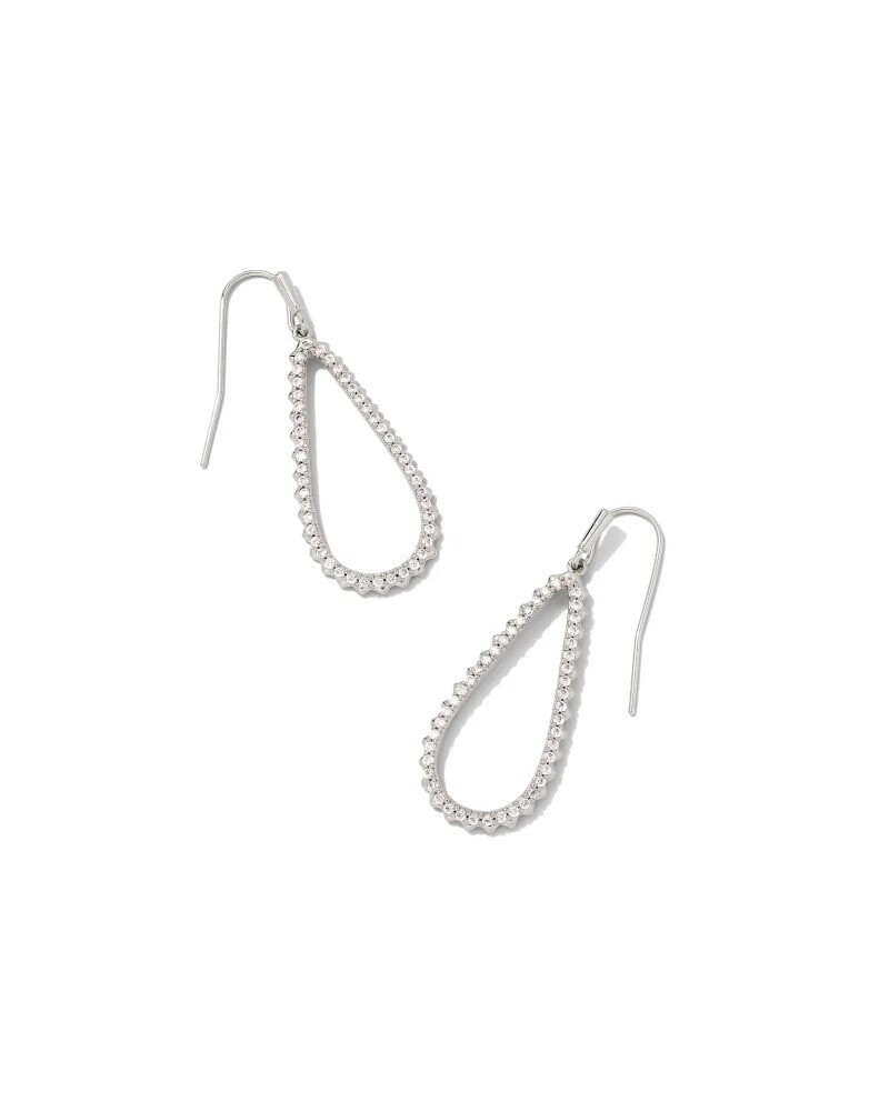 Kendra Scott Payton Small Open Frame Earrings in Silver
