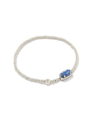 Kendra Scott Grayson Stretch Bracelet in Silver/Blue Dumortierite