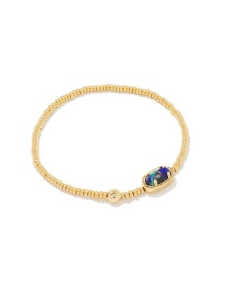 Kendra Scott Grayson Stretch Bracelet in Gold/Lapis Turquoise Magnesite