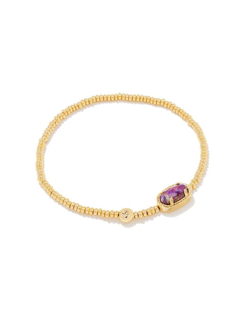Kendra Scott Grayson Stretch Bracelet in Gold/Purple Turquoise Magnesite