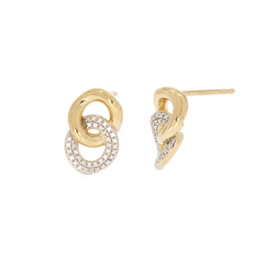 Ella Stein Entwined Discs Stud Earrings (Gold)