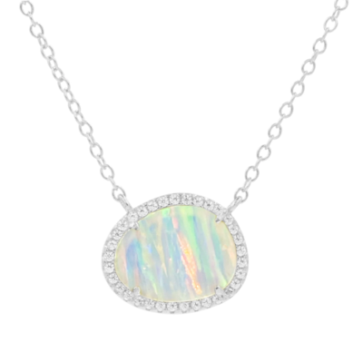 Kamaria Kokoto Pebble White Opal Necklace (Silver)