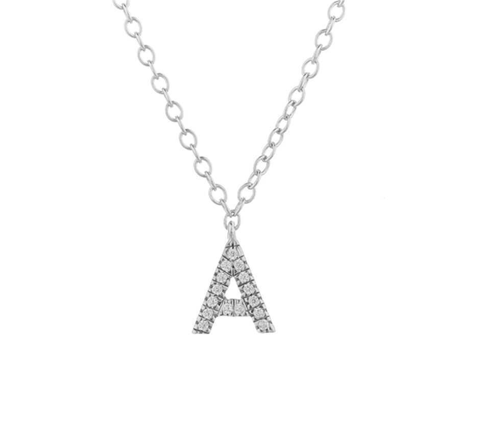 Ella Stein Choose Your Letter Initial Necklace (Silver)