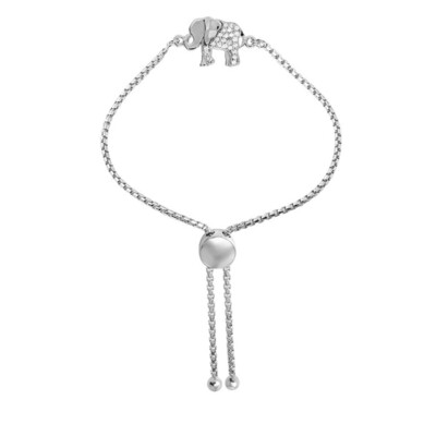 Charles Garnier Ellie Elephant Bolo Bracelet, Silver