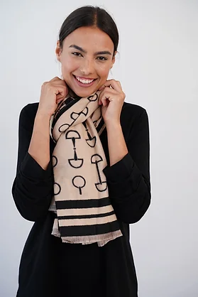 Equestrian Scarf in Ivory