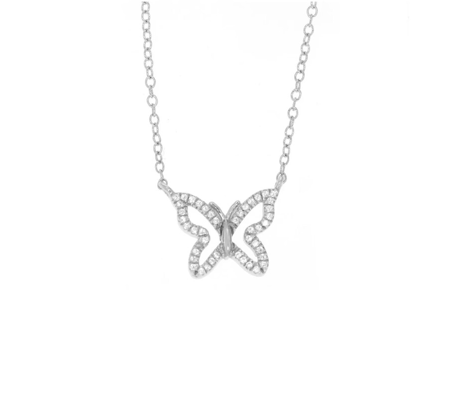 Ella Stein Open Wings Butterfly Necklace (Silver)