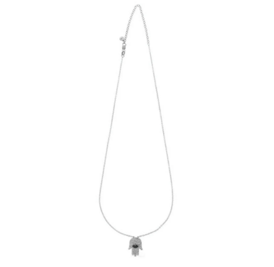 Ella Stein Vibrant Hamsa Necklace (Silver)