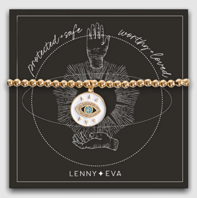 Lenny & Eva Celestial Bracelet - Evil Eye (White)