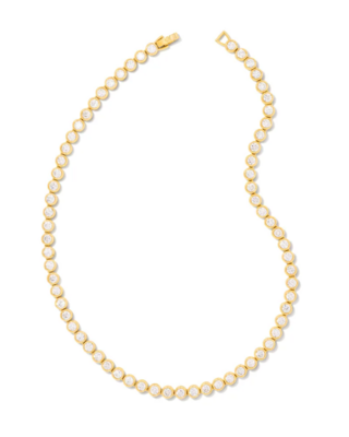 Kendra Scott Carmen Tennis Necklace in Gold/White Crystal