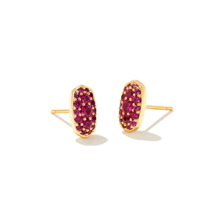 Kendra Scott Grayson Crystal Stud Earrings, Gold/Ruby Crystal