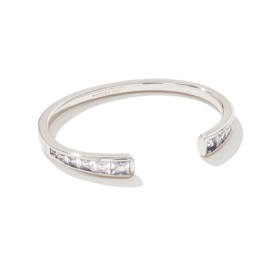 Kendra Scott Parker Cuff Bracelet in Silver/White Crystal