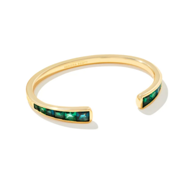 Kendra Scott Parker Cuff Bracelet in Gold/Emerald Mix