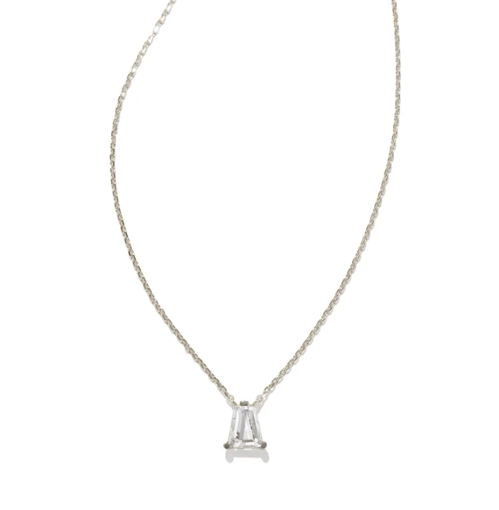 Kendra Scott Blair Necklace in Silver/White Crystal