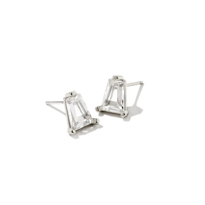 Kendra Scott Blair Stud Earrings in Silver/White Crystal