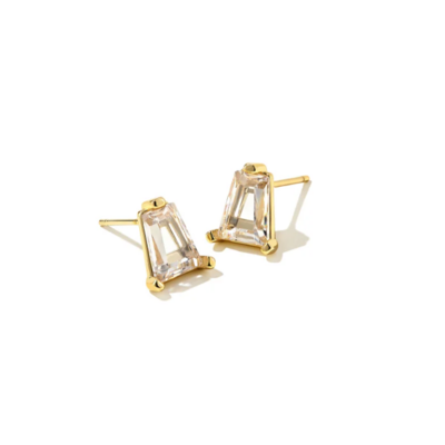 Kendra Scott Blair Stud Earrings in Gold/White Crystal