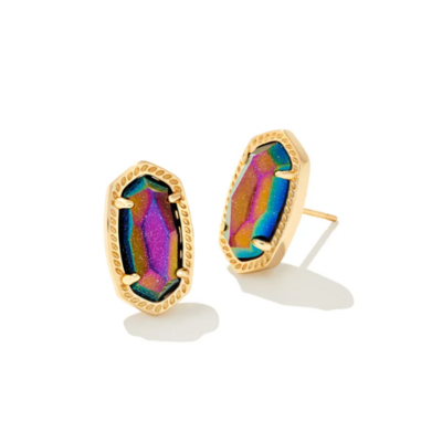 Kendra Scott Ellie Earrings, Gold/Iridescent Blue Goldstone