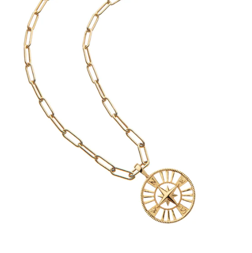 Jane Win Cutout FOREVER Coin Pendant with Drawn Link Chain