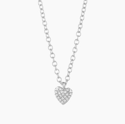 Ella Stein Small Heart Pendant Necklace (Silver)