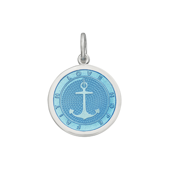 LOLA Anchor Pendant, Light Blue/Medium