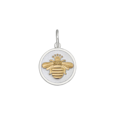 LOLA Bee Pendant, Gold/White/Small
