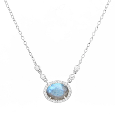 Kamaria Aura Labradorite Gemstone Necklace (Silver)