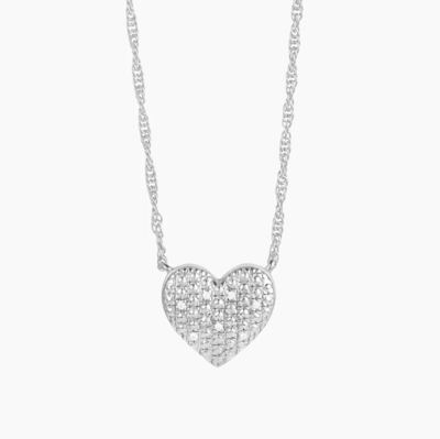 Ella Stein All of My Love Heart Necklace (Silver)