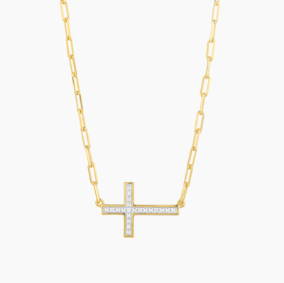 Ella Stein Keep the Faith! Cross Necklace (Gold)