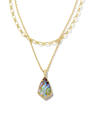 Kendra Scott Camry Multi-Strand Necklace, Gold/Iridescent Abalone
