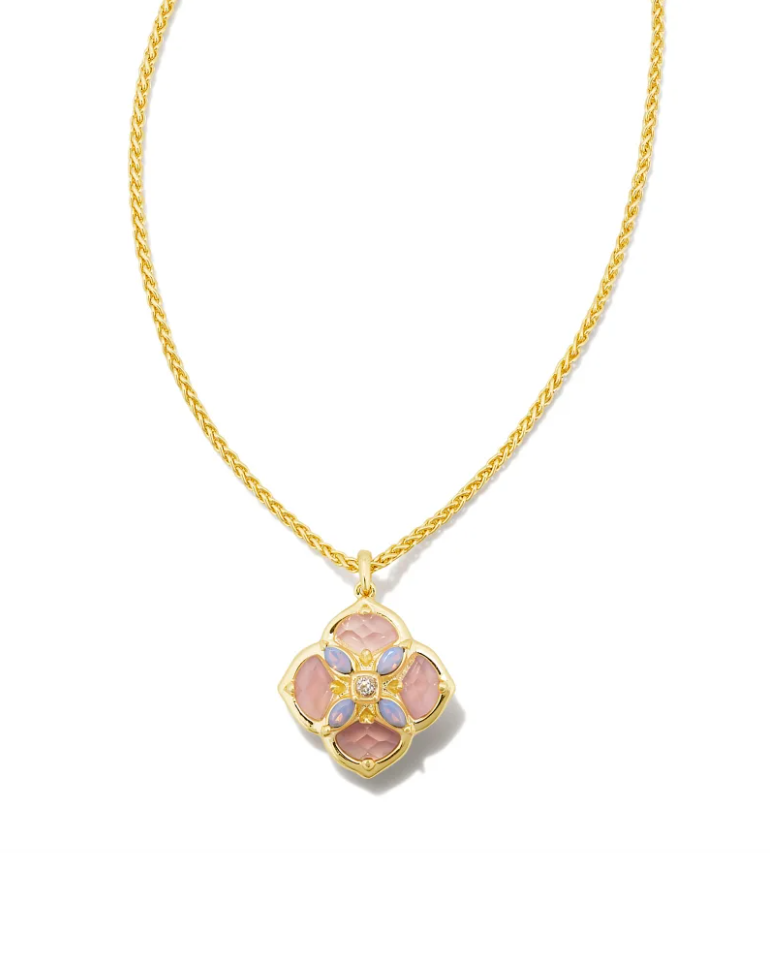 Kendra Scott Dira Pendant Necklace, Gold/Pink