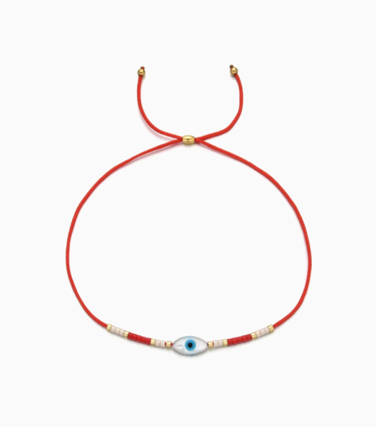 Kindred Row Evil Eye Cord Bracelet, Red